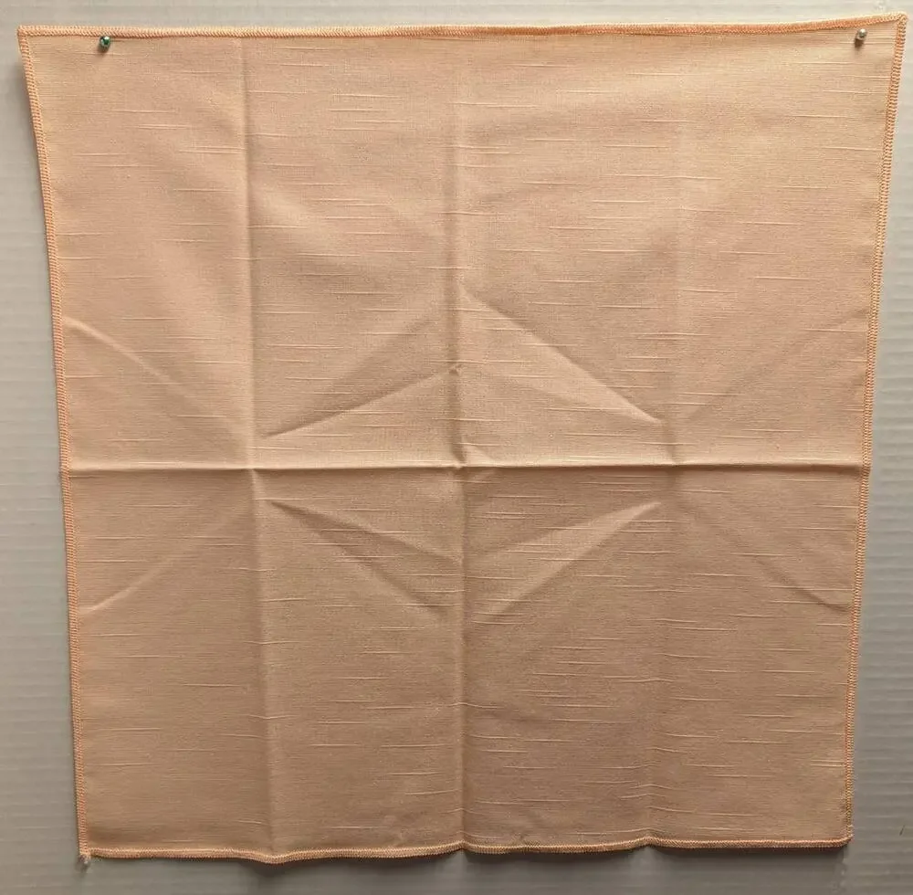 Vintage Peach coral Salmon Pink Abstract Patterned Stitch Napkin Set of 6 1980s